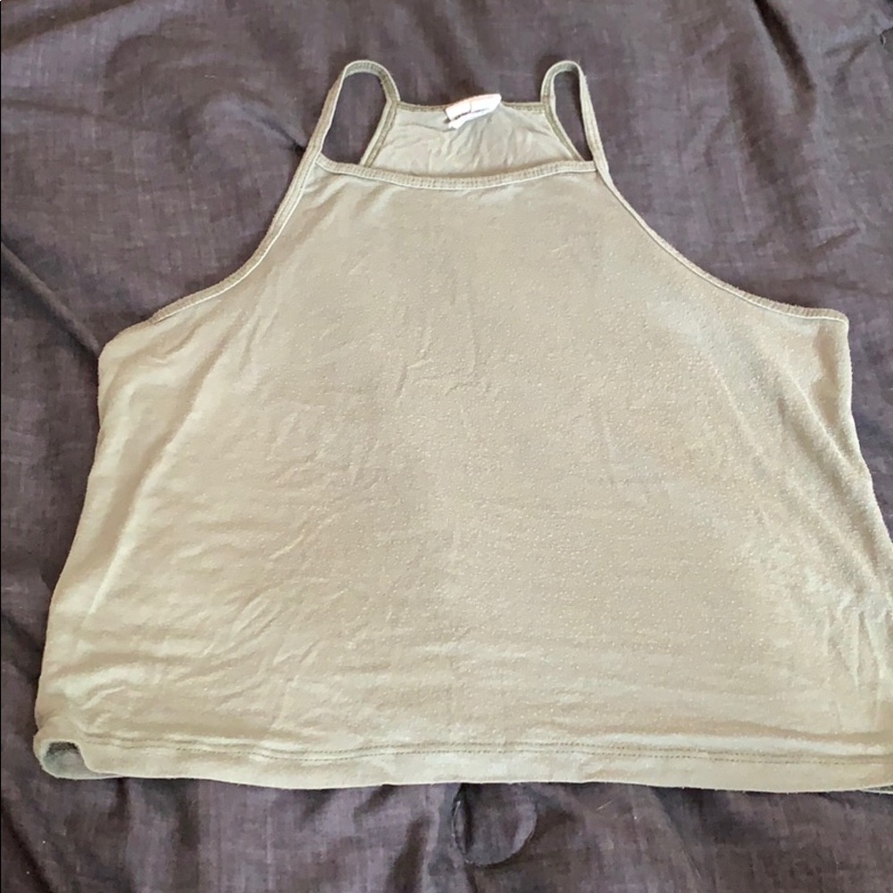 Olive green crop top.